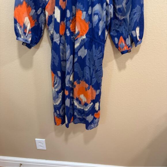 Tuckernuck Banjanan Blue Red Cotton Ikat Long Sleeve Mini Dress XS - Picture 5 of 12